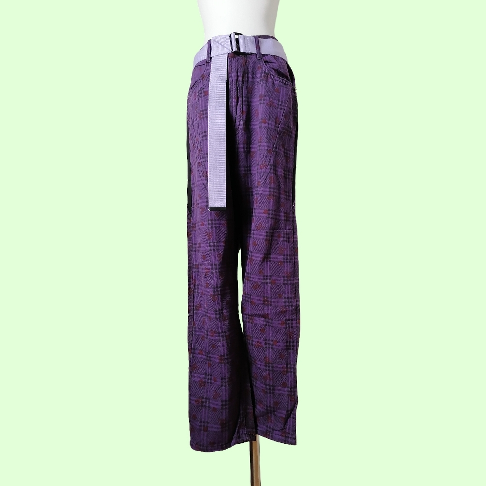 😈 vintage purple plaid jeans